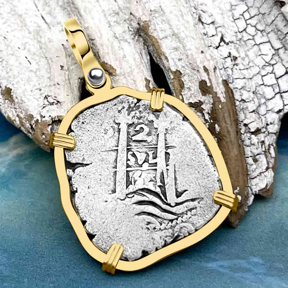 1665 Consolacion Shipwreck Pirate Era 2 Reale Cob 14K Gold Pendant | Artifact #8810