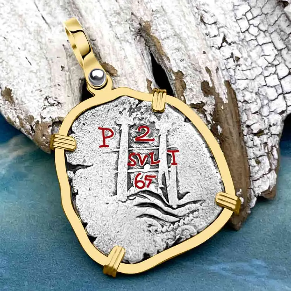 1665 Consolacion Shipwreck Pirate Era 2 Reale Cob 14K Gold Pendant | Artifact #8810