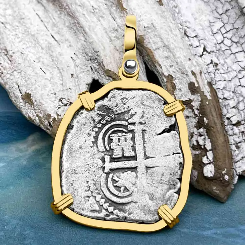 1665 Consolacion Shipwreck Pirate Era 2 Reale Cob 14K Gold Pendant | Artifact #8810