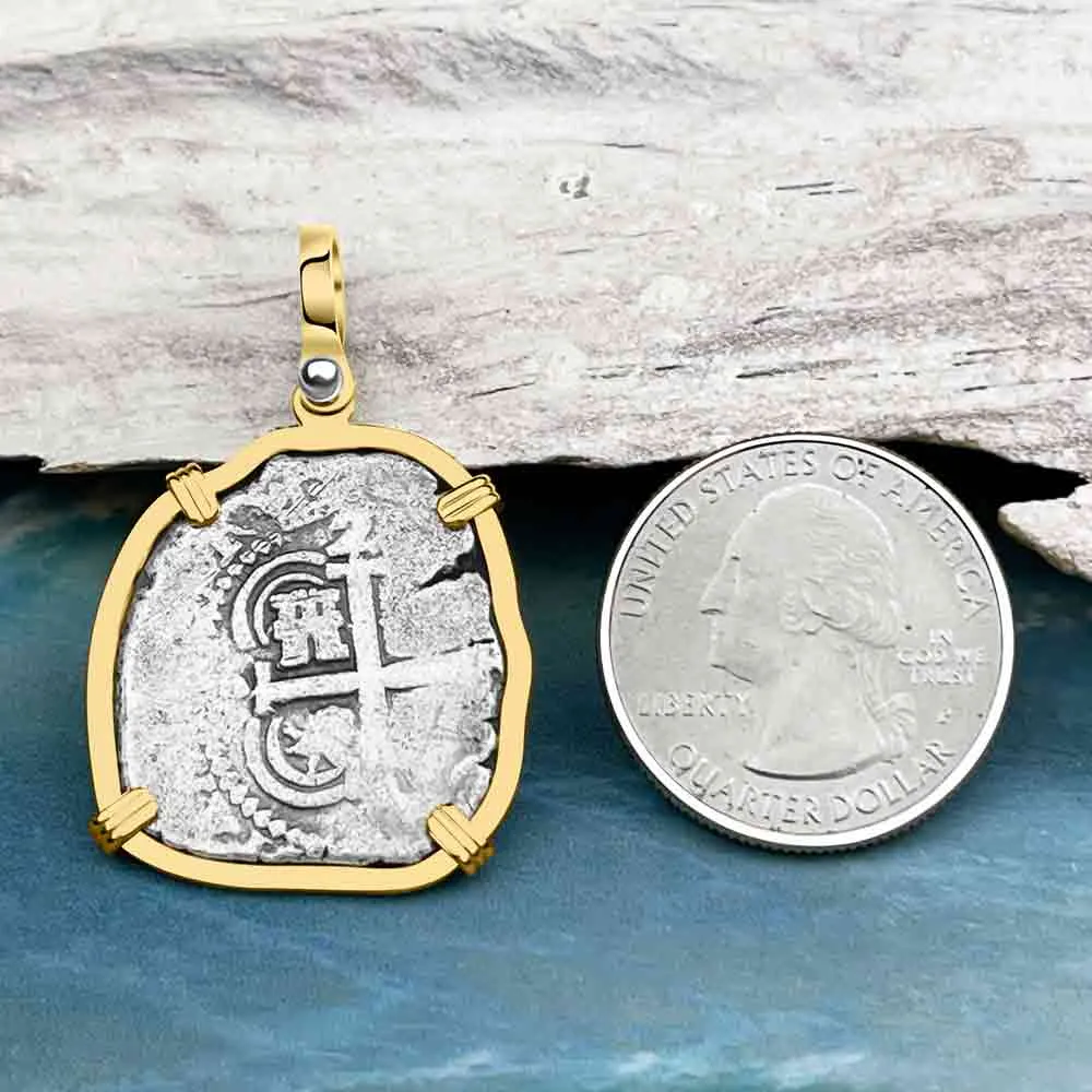 1665 Consolacion Shipwreck Pirate Era 2 Reale Cob 14K Gold Pendant | Artifact #8810