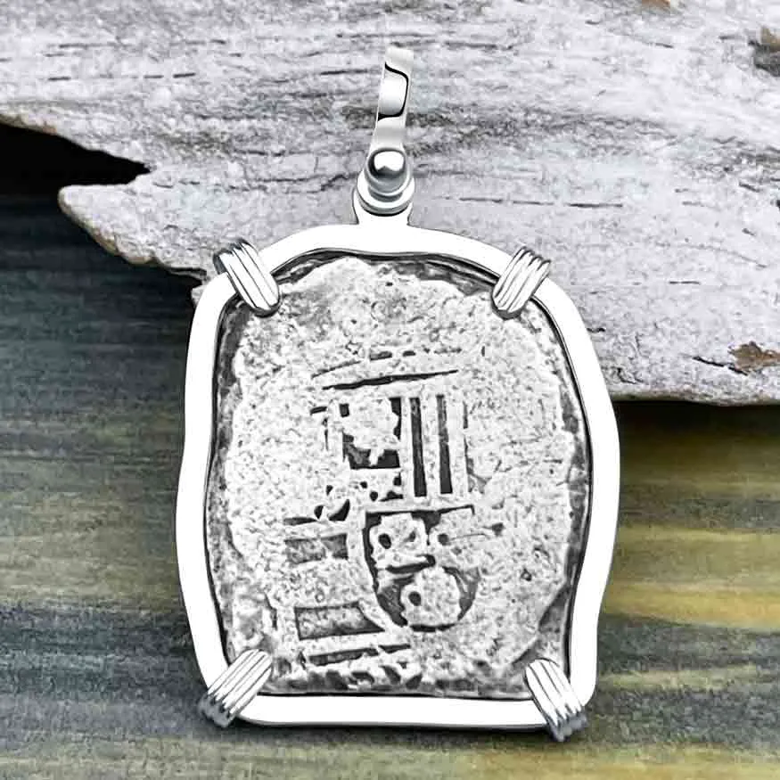 1715 Fleet Golden Age of Piracy Shipwreck Spanish 4 Reale "Piece of 8" Silver Pendant | Artifact # 8617