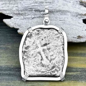 1715 Fleet Golden Age of Piracy Shipwreck Spanish 4 Reale "Piece of 8" Silver Pendant | Artifact # 8617