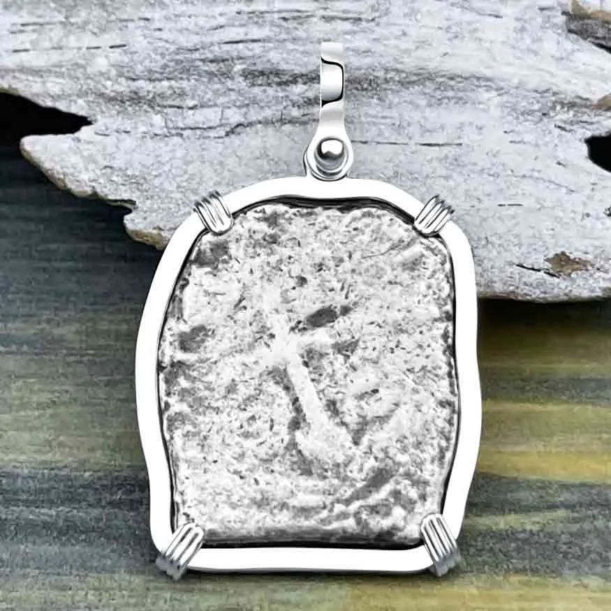 1715 Fleet Golden Age of Piracy Shipwreck Spanish 4 Reale "Piece of 8" Silver Pendant | Artifact # 8617