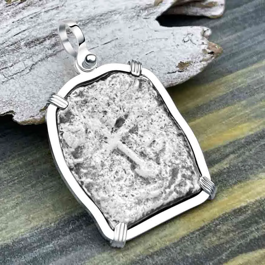 1715 Fleet Golden Age of Piracy Shipwreck Spanish 4 Reale "Piece of 8" Silver Pendant | Artifact # 8617