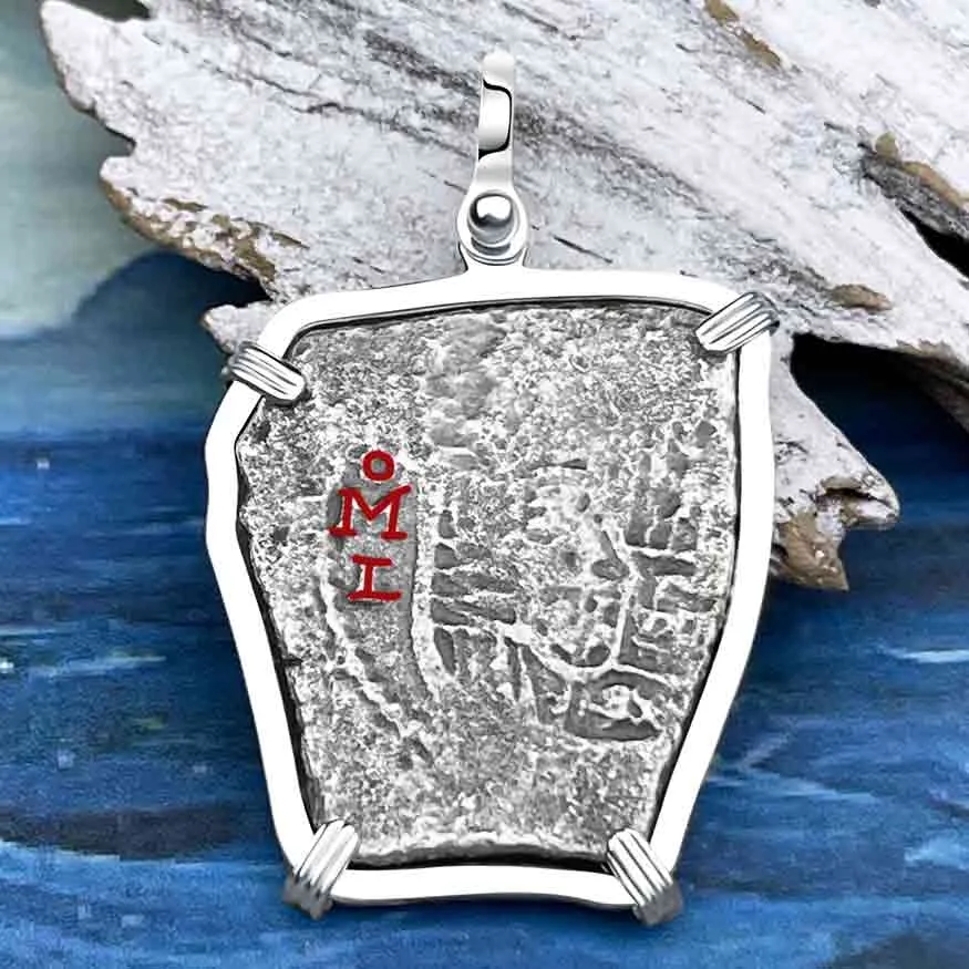 1715 Fleet Golden Age of Piracy Shipwreck Spanish 4 Reale "Piece of 8" Silver Pendant | Artifact # 8618