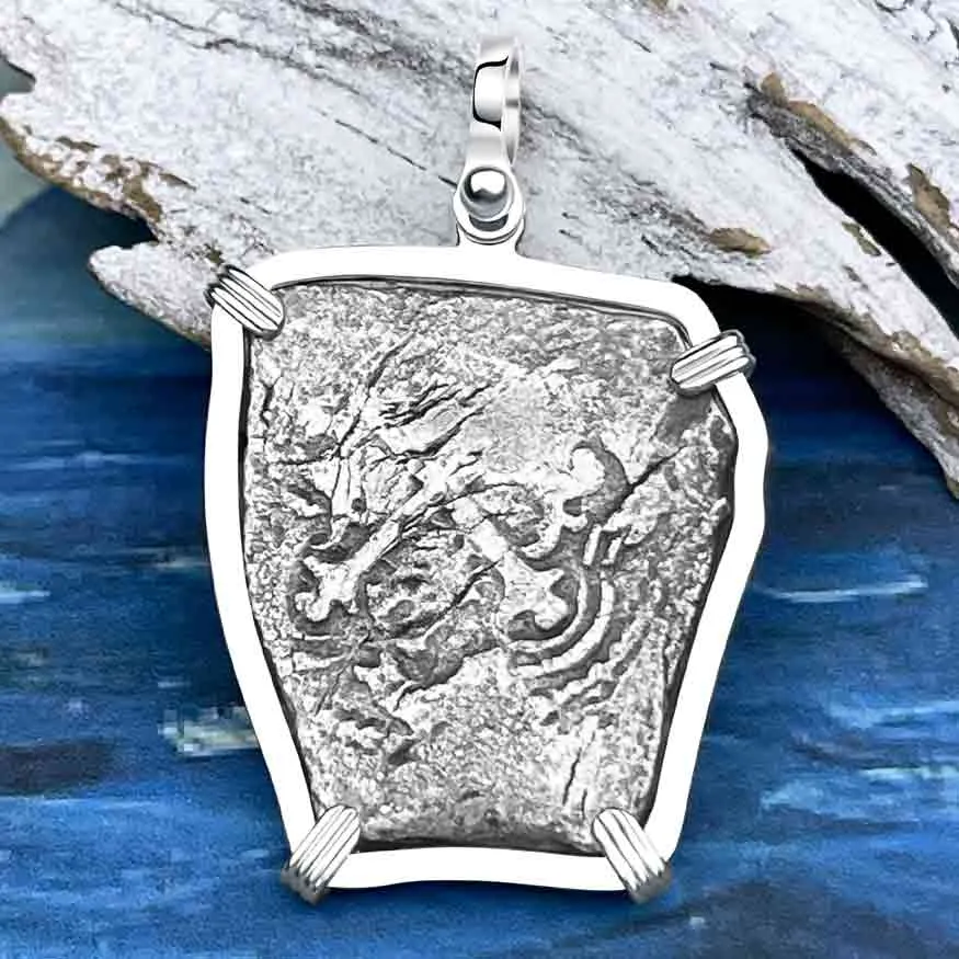 1715 Fleet Golden Age of Piracy Shipwreck Spanish 4 Reale "Piece of 8" Silver Pendant | Artifact # 8618