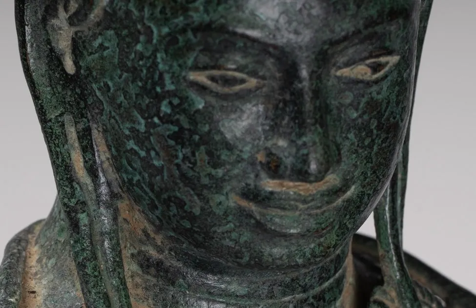 Antique Khmer Style Bronze Banteay Srei Style Standing Devatas - 69cm/28"