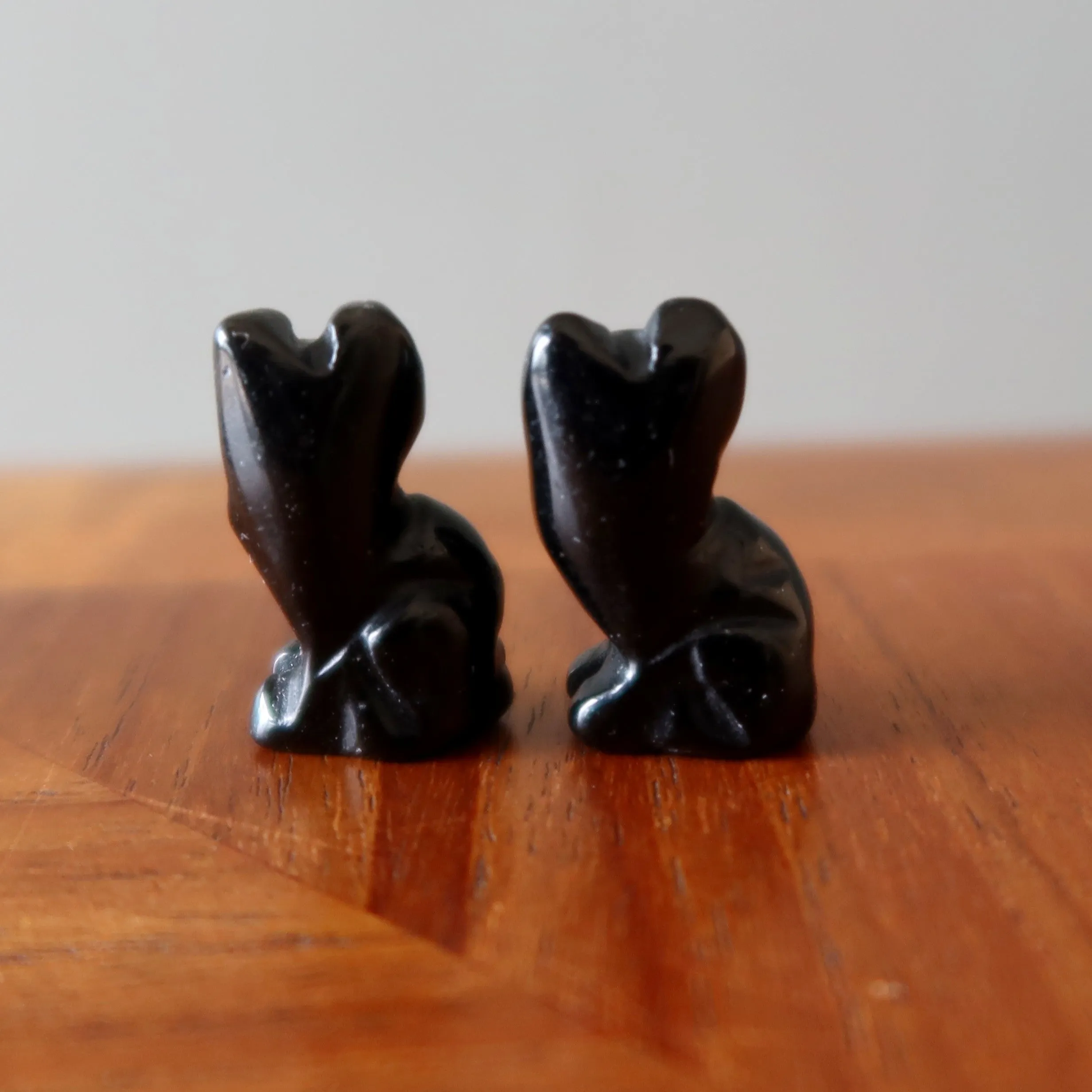 Black Obsidian Cat 1" Miniature Animal Lucky Magic Feline Crystal