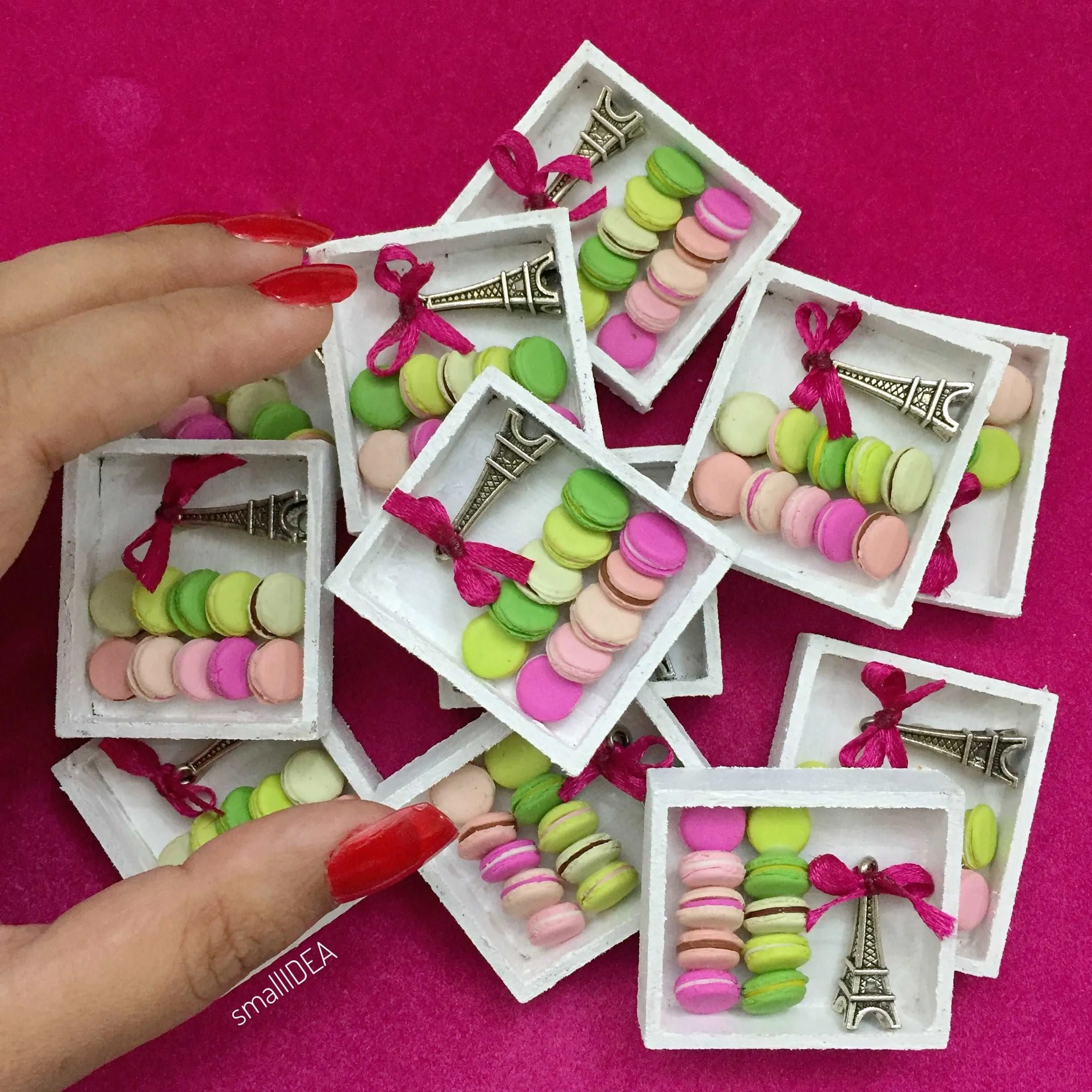 French Macaron Box Miniature Food Magnet