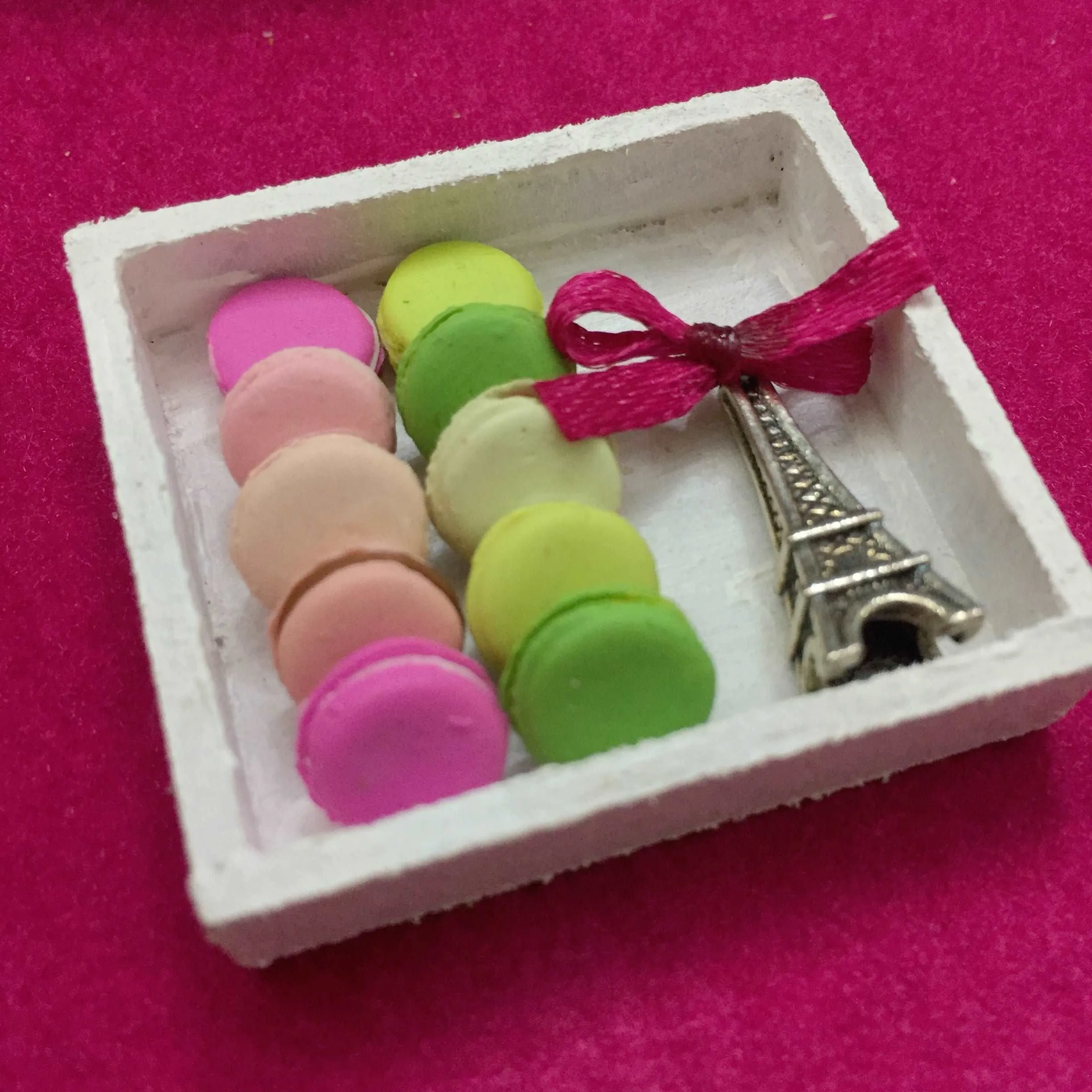 French Macaron Box Miniature Food Magnet