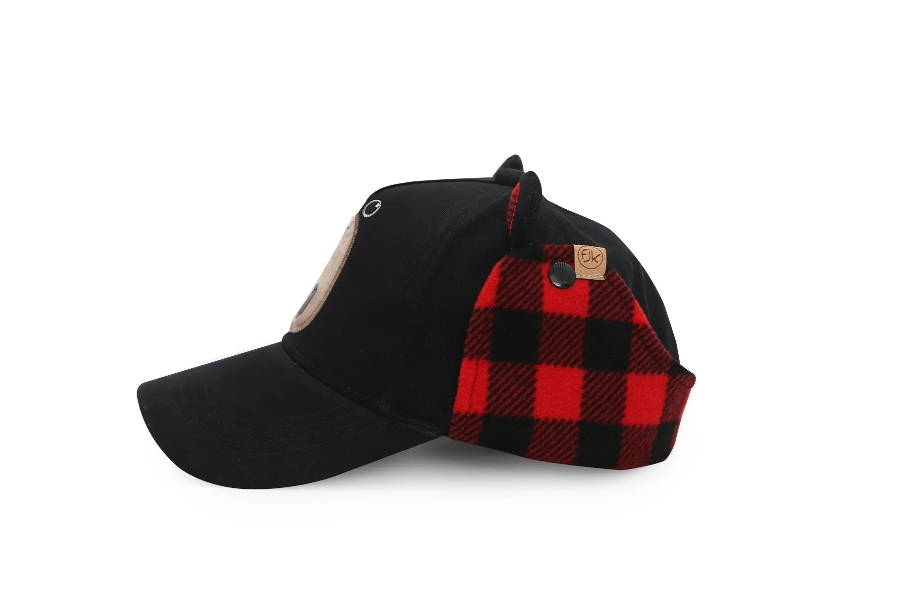 Kids 3D Winter Cap with Ear Flaps - Black Bear