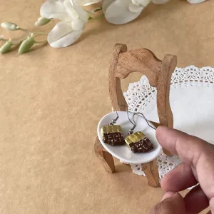 Nuts Chocolate With Gold Wrapper Mini Earrings